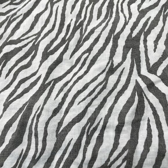 Match Point Linen Blouse Tunic Lagenlook Women Size S Zebra Stripes Loose Relax - Picture 11 of 12